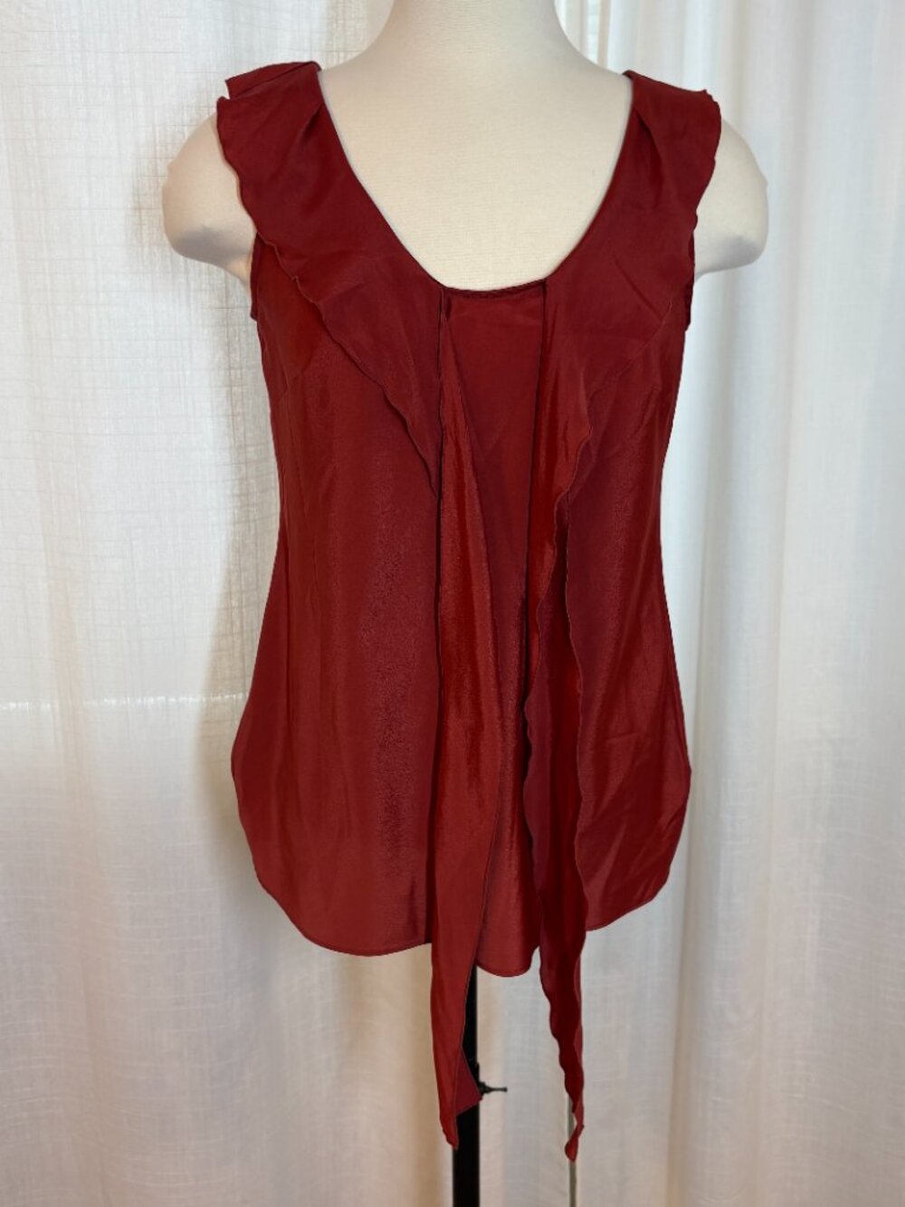 Rust Sleeveless Tie Blouse Banana Republic - Picture 7 of 9